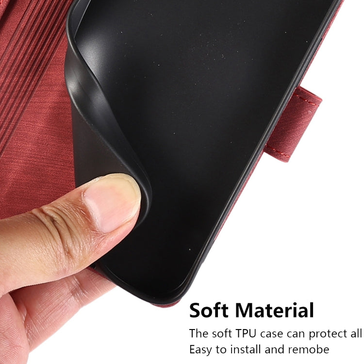 Red Orchid Butterfly Embossed Leather Phone Case for iPhone XS Max, showcasing its elegant design and functional features.